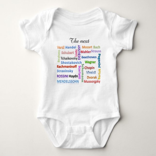 Baby Bodysuit The Next Great Music Composer (Front)