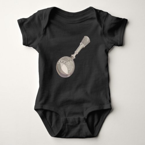 Baby bodysuit _ vintage rattle