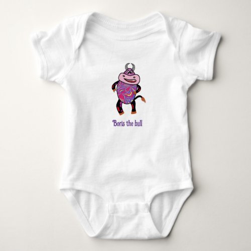 Baby bodysuit with cartoon bull