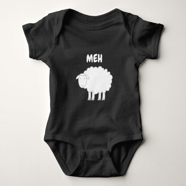 Baby bodysuit with cute sheep farm animal design (Front)