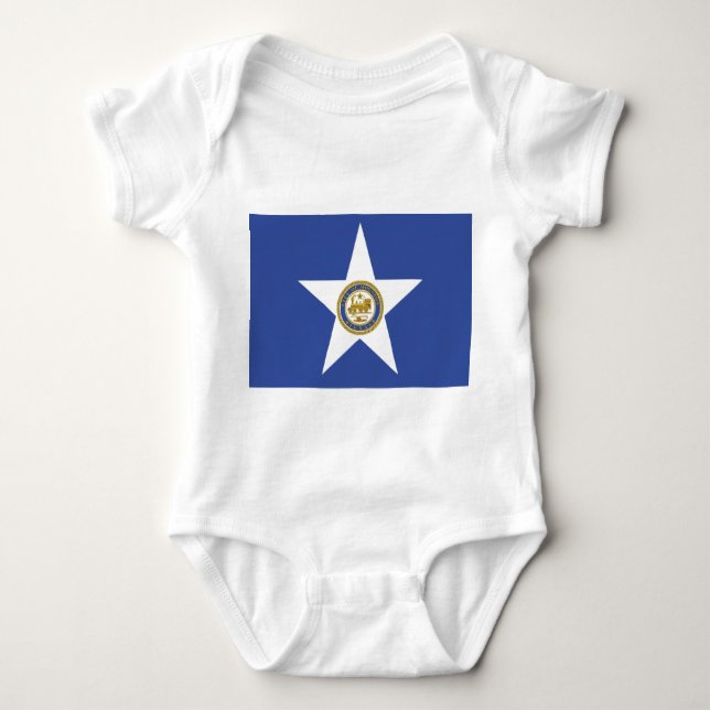 Baby bodysuit with flag of Houston, USA (Front)