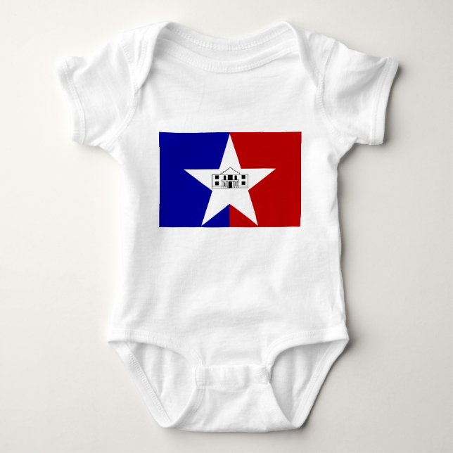 Baby bodysuit with flag of San Antonio, USA (Front)
