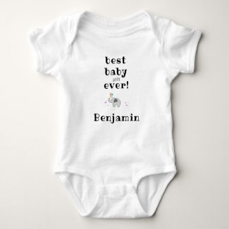 Baby Bodysuit With Funny Slogan & Name, Best Baby,