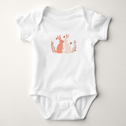 Baby bodysuit with lovely bunnies print