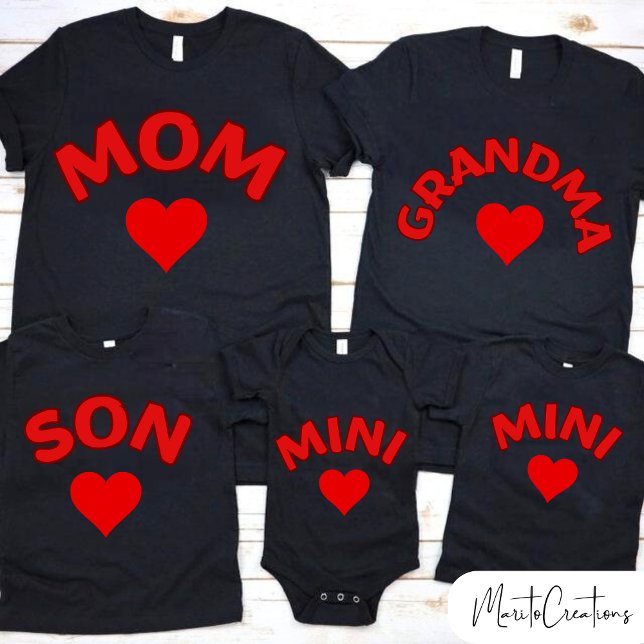 Baby bodysuit with MINI word, family t-shirts (Creator Uploaded)
