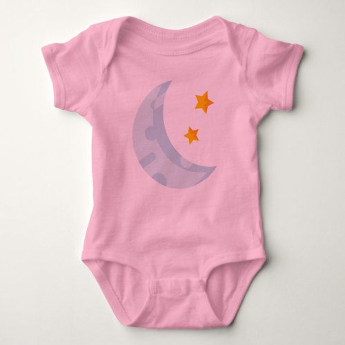 Baby Bodysuit with Moon and Stars Print