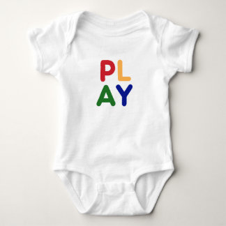 Baby Bodysuit with PLAY in Colorful Letters