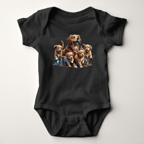 Baby bodysuit with puppies