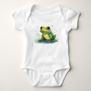 Baby bodysuits funny frog