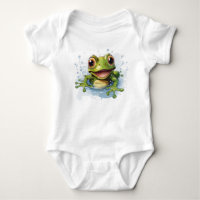 Baby bodysuits funny frog