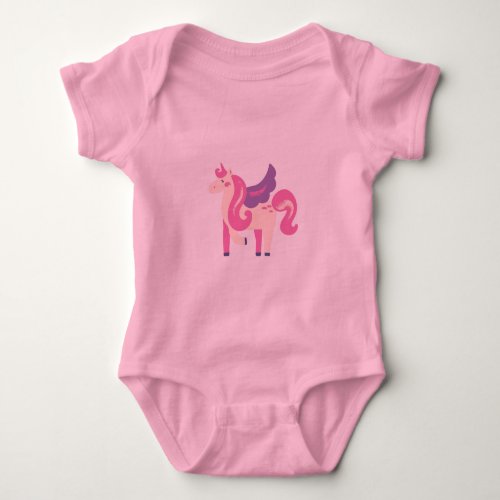 Baby bodysuits with cute unicorn print