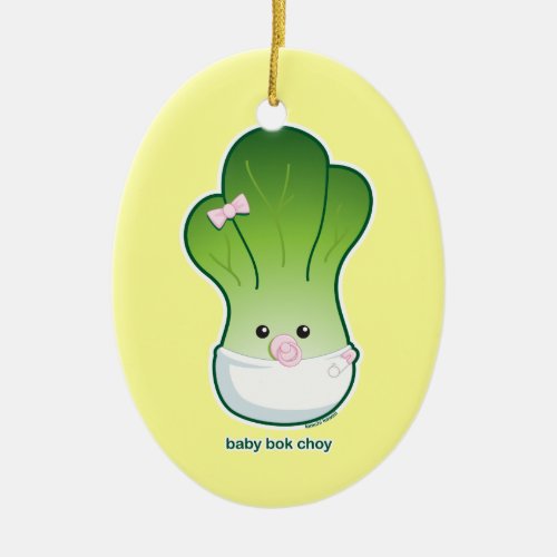 Baby Bok Choy Ceramic Ornament