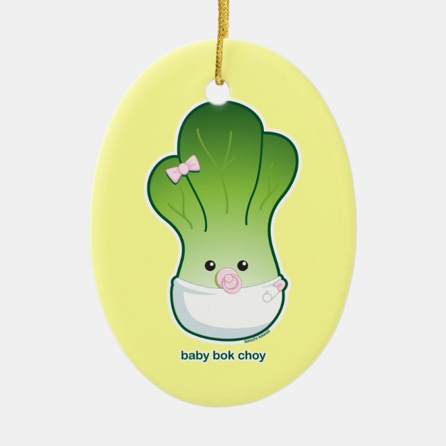 Baby Bok Choy Ceramic Ornament (Front)
