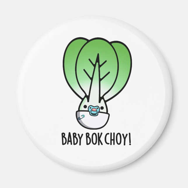 Baby Bok Choy Funny Veggie Pun Magnet (Front)