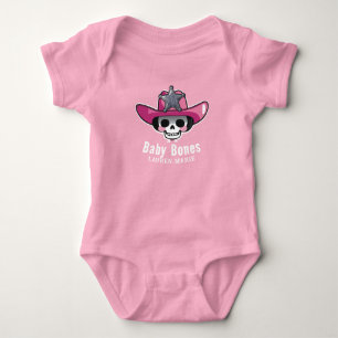 Baby Bones Halloween, Skeleton Cowgirl Personalize Bodysuit