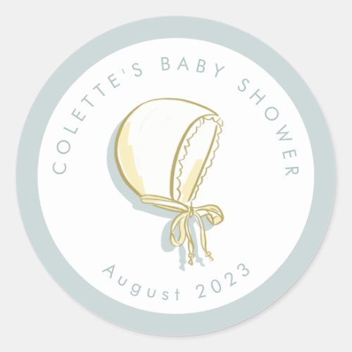 Baby Bonnet Baby Shower Classic Round Sticker