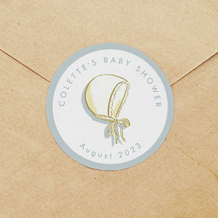 Baby Bonnet Baby Shower Classic Round Sticker