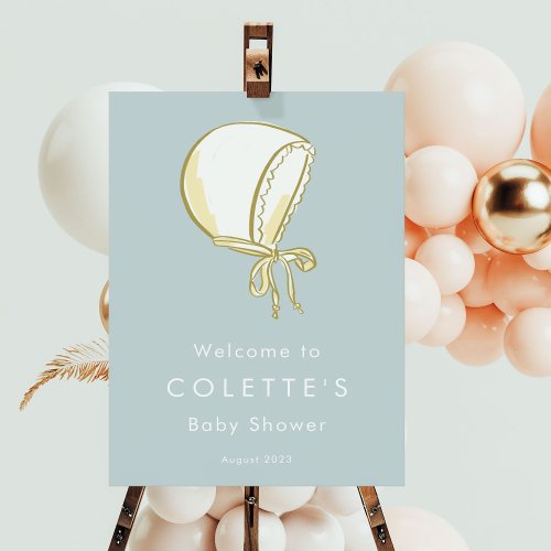 Baby Bonnet Baby Shower Welcome Sign