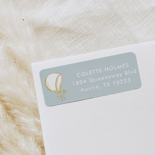 Baby Bonnet Blue Return Address Label