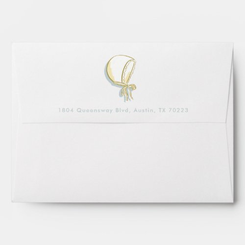 Baby Bonnet Return Address Envelope