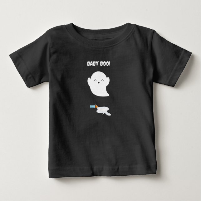 Baby Boo! Baby ghost drops bottle to say boo! T-Shirt (Front)