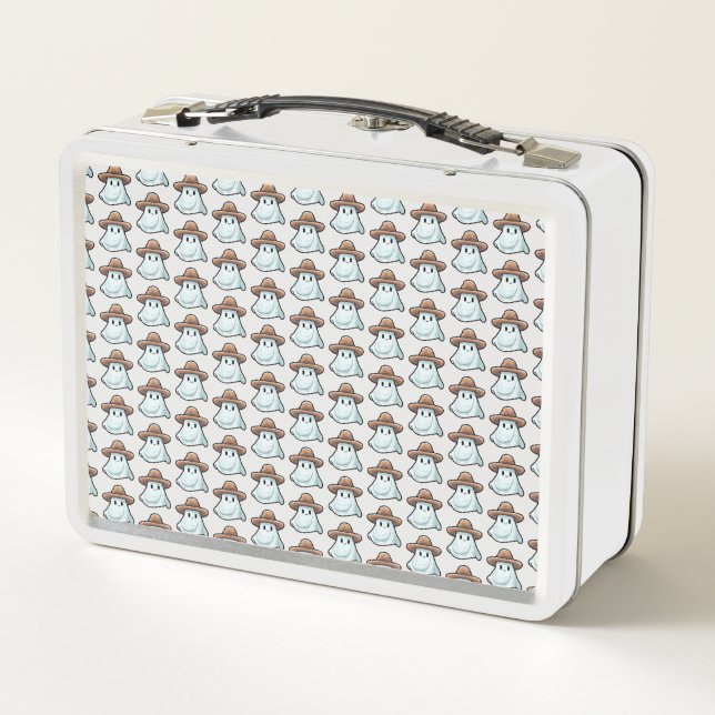 Baby Boo Cowboy Ghost Halloween Collection Metal Lunch Box (Back)