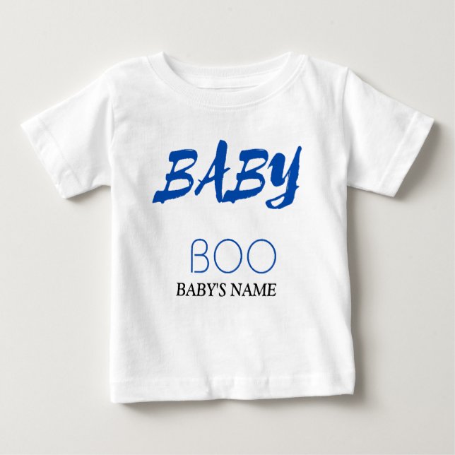 Baby Boo Customizable Name Comfortable Text Design Baby T-Shirt (Front)