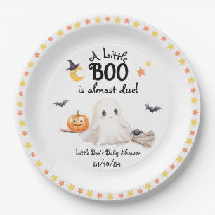 Baby Boo Cute Halloween Baby Shower Paper Plate
