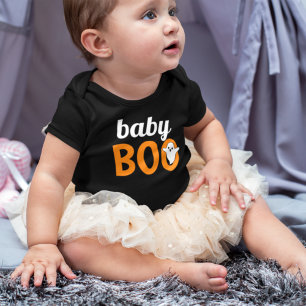 Baby Boo Family Matching Halloween Black Orange Baby Bodysuit