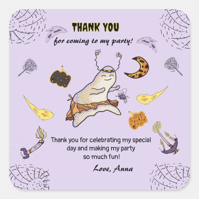 Baby boo ghost  square sticker (Front)