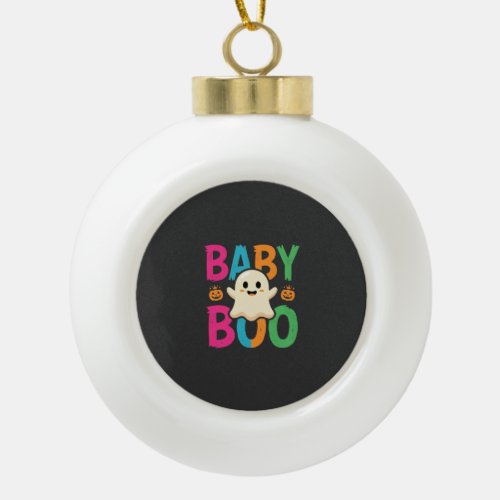 Baby Boo Halloween Ghost Design_1 Ceramic Ball Christmas Ornament
