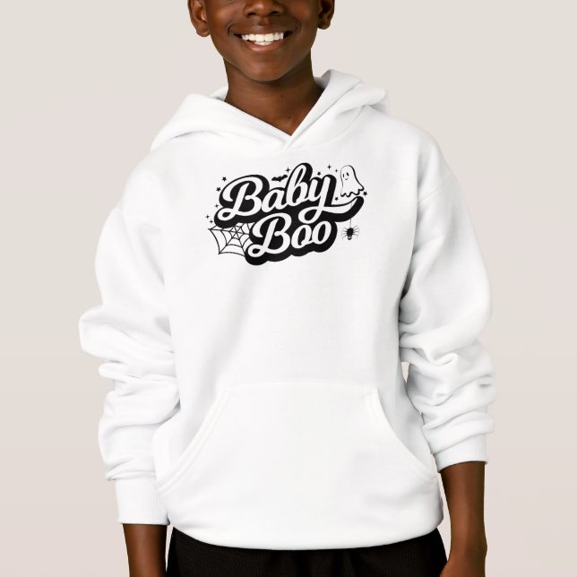 Baby Boo Halloween Kids Pullover Hoodie (Front)