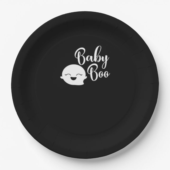 Baby Boo Halloween  Paper Plates (Front)