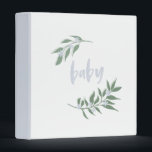 Baby book, baby binder blue floral wreath<br><div class="desc">Baby book,  baby binder blue floral wreath</div>