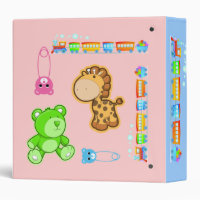 Pink Baby Girl's Custom Photo Scrapbook 3 Ring Binder