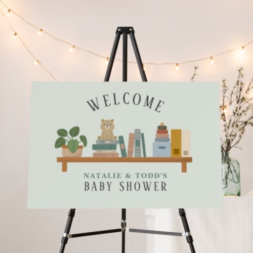 Baby Book Shelf Green Neutral Baby Shower Welcome Foam Board
