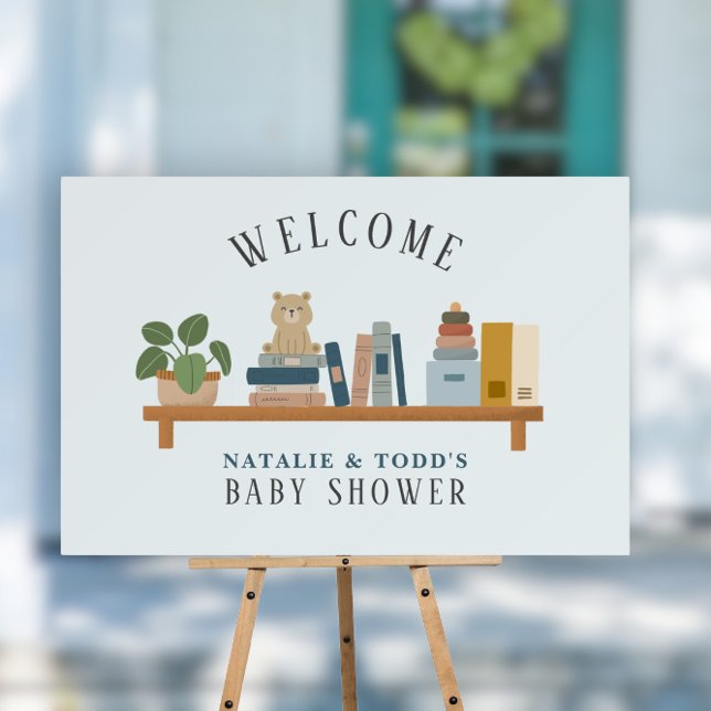 Baby Book Shelf Light Blue Boy Baby Shower Welcome Foam Board (Creator Uploaded)