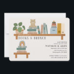 Baby Book Shelf Taupe Neutral Baby Shower Invitation<br><div class="desc">Stock your nursery shelves during your baby shower with this adorable book theme invitation. Design features shelves filled with books stacked,  a plant,  two montessori style toys and a teddy bear. If you need extra pieces that are not in the collection contact me (Maria). Happy to help!</div>