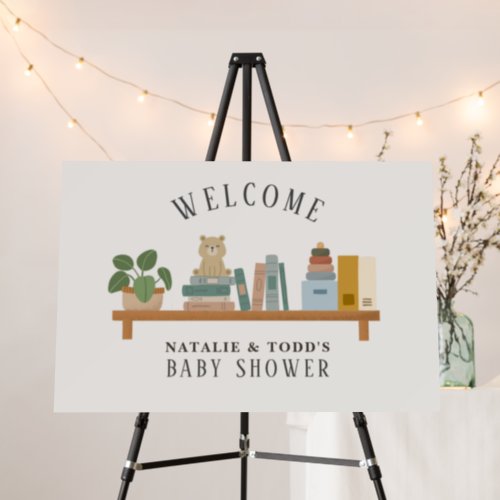 Baby Book Shelf Taupe Neutral Baby Shower Welcome Foam Board