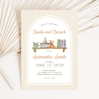 Baby Books and Brunch Bear Baby Shower Invitation