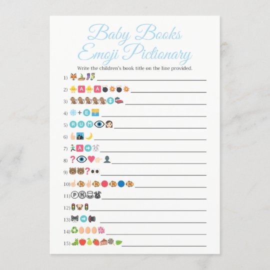 Baby Books Emoji Pictionary Game Blue Zazzle Com