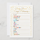 Baby Books Emoji Pictionary Game Gold Baby Shower (Front)