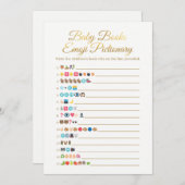 Baby Books Emoji Pictionary Game Gold Baby Shower (Front/Back)