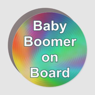 Baby Boomer on Board Round Car Magnet