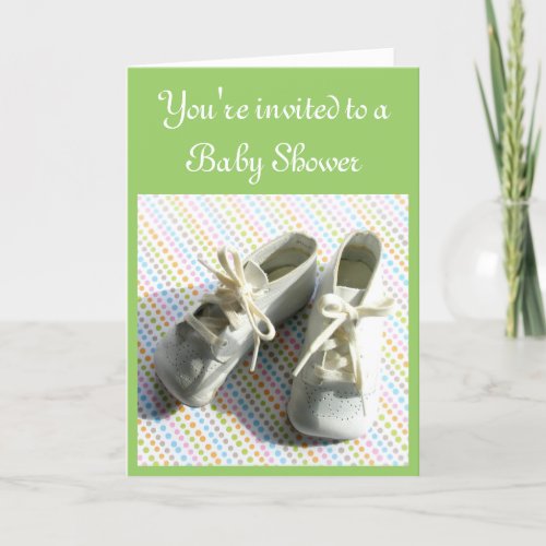 Baby booties shower invitation