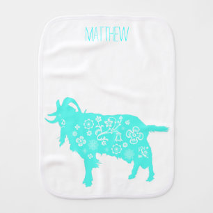 Baby born in Goat year 2015 - Burp Cloth
