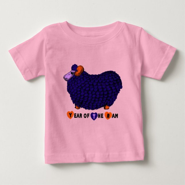 Baby Born in Ram Goat Year Purple Bodysuit (Front)