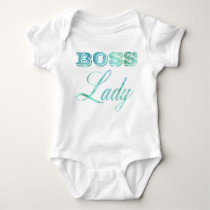 Baby Boss Lady Watercolor Typography Funny Baby Bodysuit