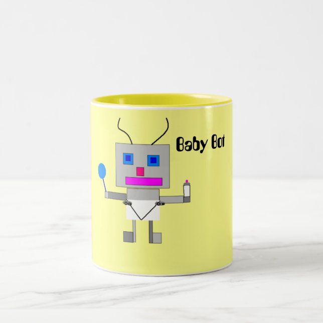 Baby Bot Two-Tone Coffee Mug (Center)