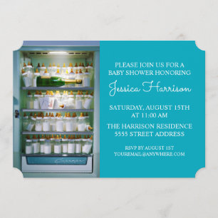 Baby Bottle Champagne Fridge Invitation